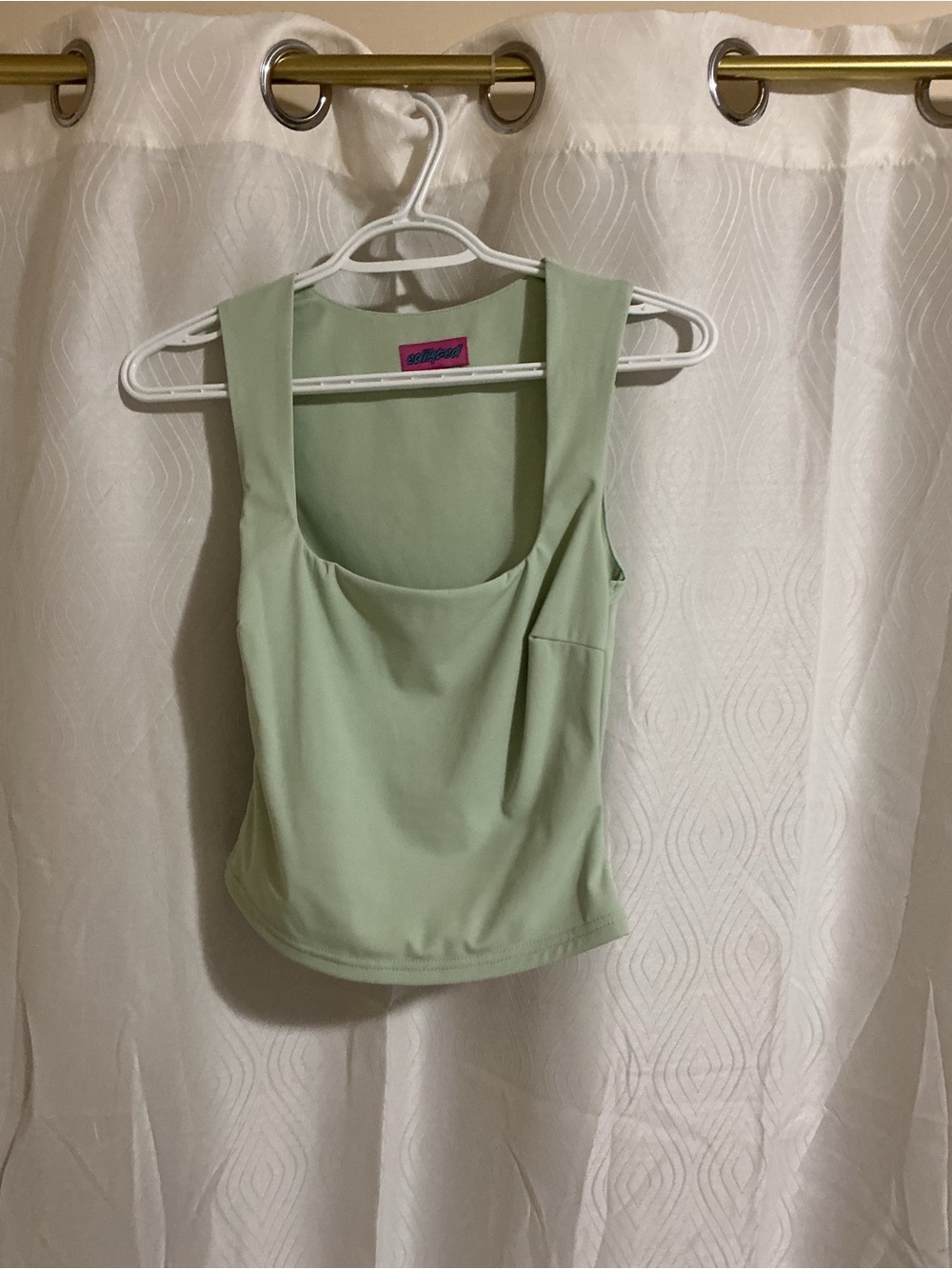 Edikted Mint Green Square-Neck Tank